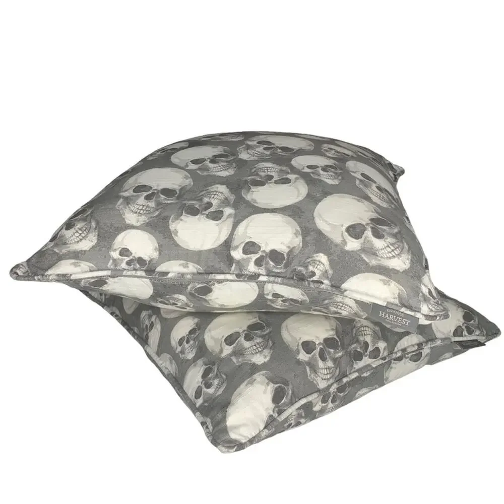 Envogue Set of 2 Skulls Print  Fill 100% Duck Feather 19X19” Pillo…